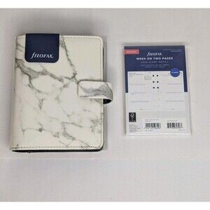 Filofax Pocket Patterns Organizer - Marble, White, Swirl, 2026